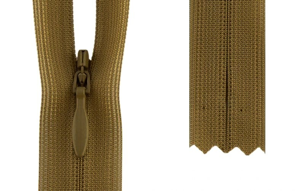 Молния потайная, неразъемная YKK Тип 2 20 см, цв.900
