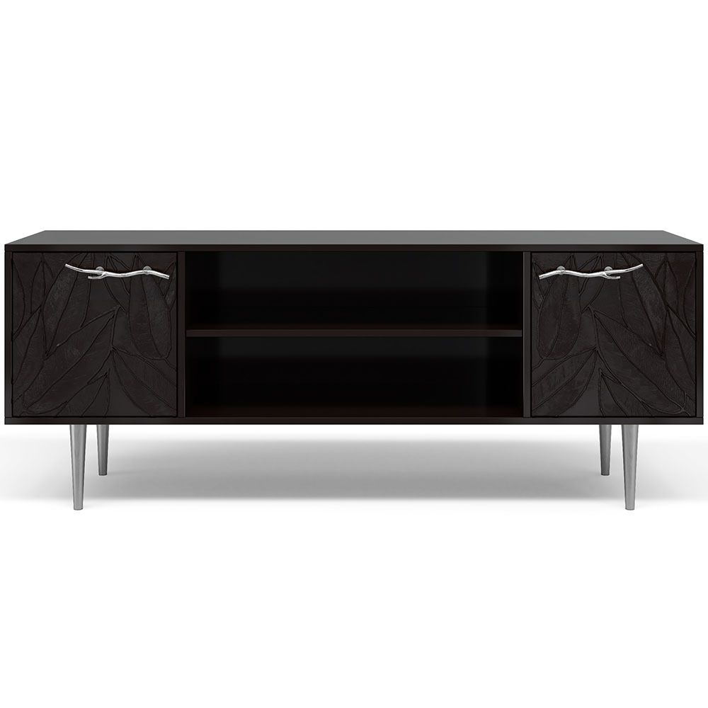 Тумба под ТВ Арт Колор leaves 155см Стайл Сильвер Терпкий коричневый