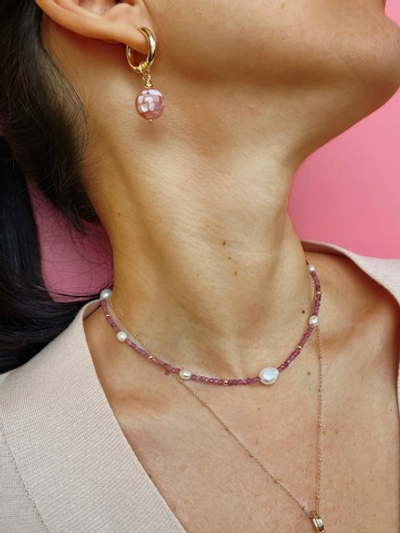 Чокер Турмалин и Жемчуг