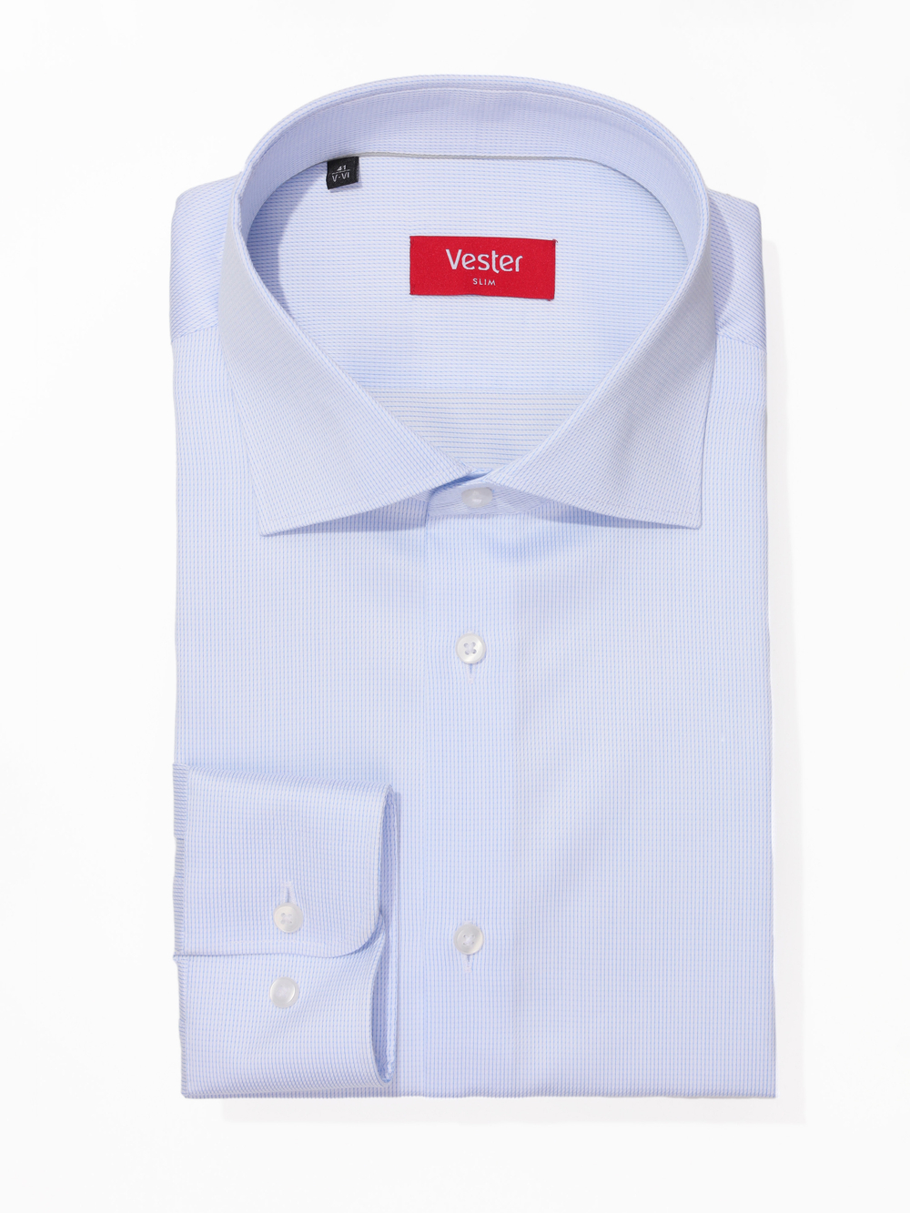 Сорочка мужская VESTER длинный рука, цвет светло-голубой, хлопок 51041 16