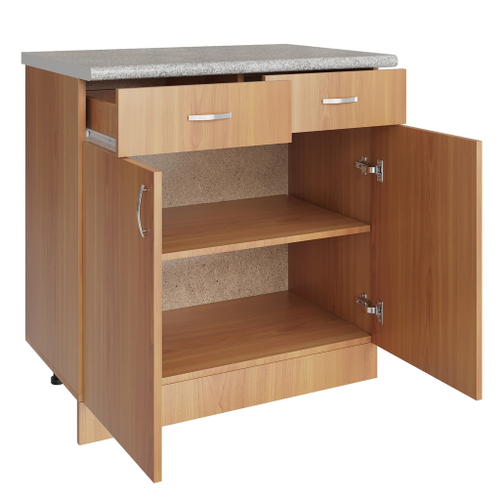 Стол разделочный 80 ольха (2 ящика), столешница гранит пёстрый