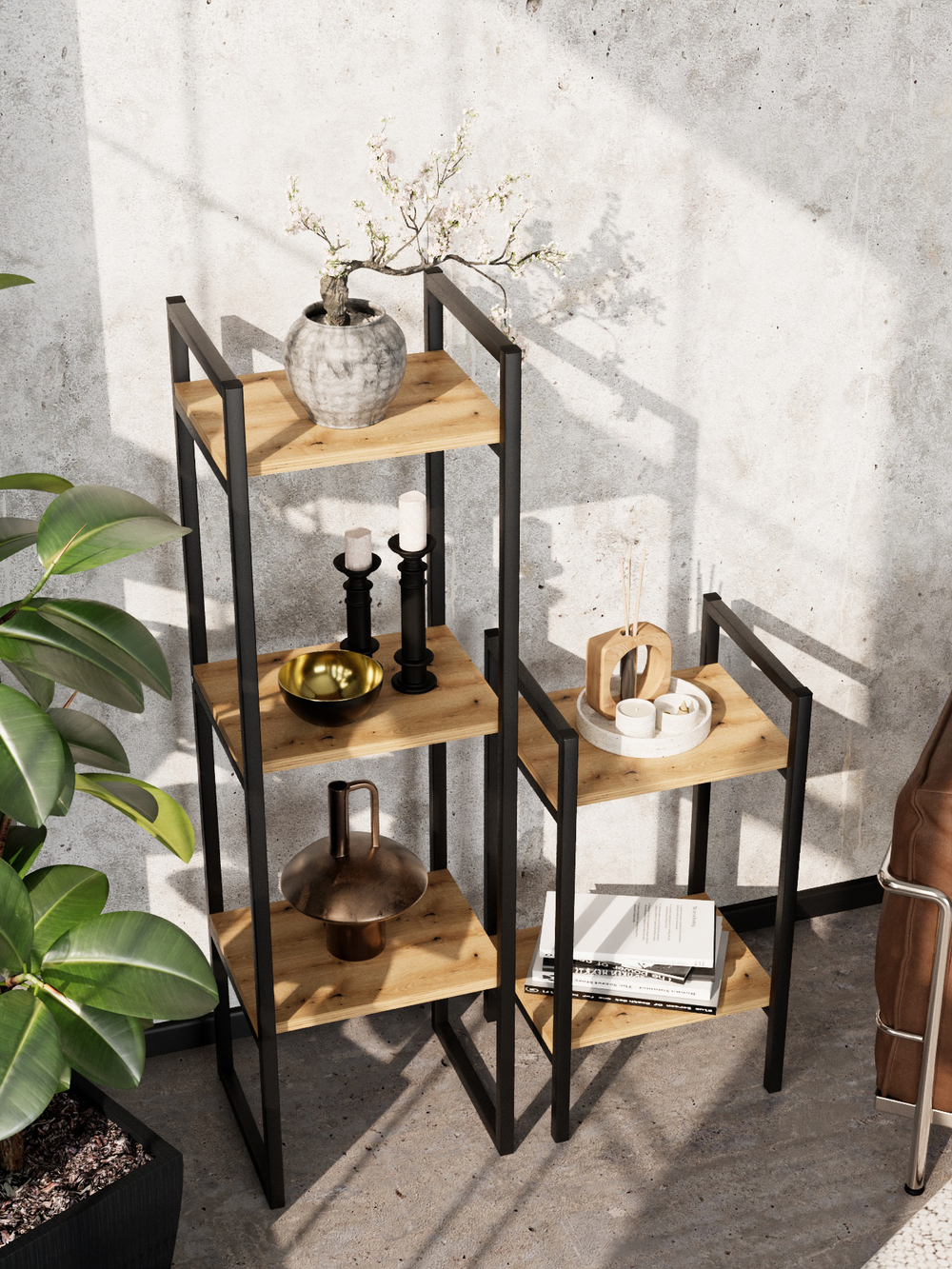 Стеллаж узкий металлический лофт Altus