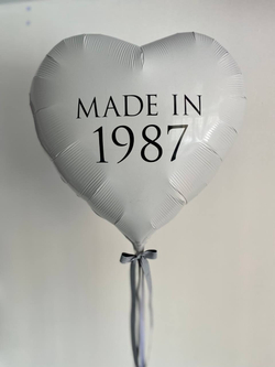 Шар большое сердце белое Made in (сделана в ...) №2744