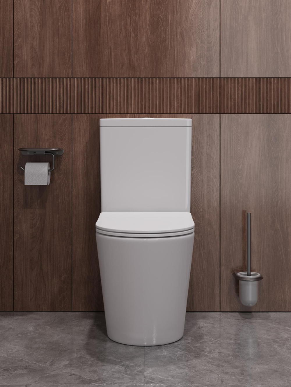 Унитаз-компакт CEZARES LINER CZR-6726-CP-TOR/SC безободковый с сиденьем и смывом TORNADO