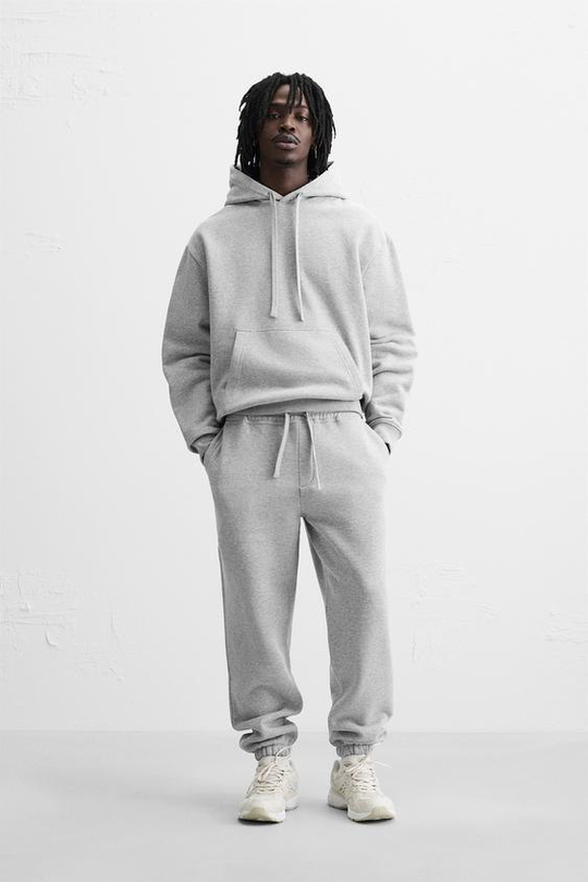 ZARA ХУДИ, СЕРЫЙ С МЕЛАНЖЕВЫМ ЭФФЕКТОМ