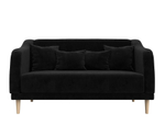 Диван кухонный прямой Киото, Черный, Велюр, 113076