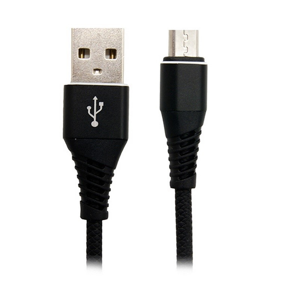 Кабель USB - Micro Lace (черный) 1м