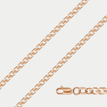 Цепь плетения "Ромб тройной" пустотелая без вставок из розового золота 585 пробы (арт. НЦ 12-203ПГ 0.40)