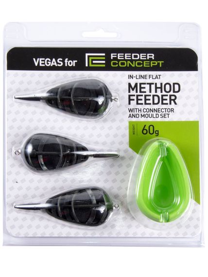 Набор фидерных кормушек FC Vegas Flat METHOD 60г 3шт. и уплотнитель