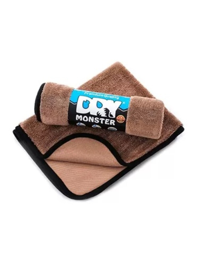 Dry Monster – Коричневая микрофибра для сушки с оверлоком 55x75см 560гр/м