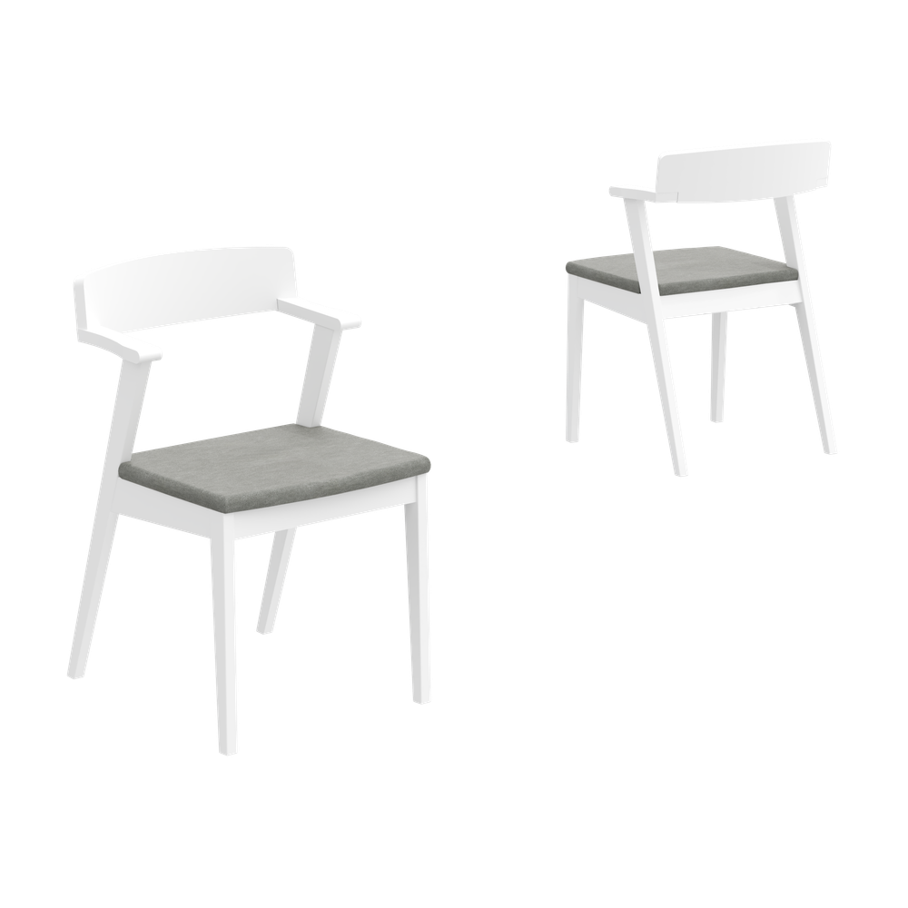 Стул кресло OSTIN 3, белый матовый + светло-серый 234