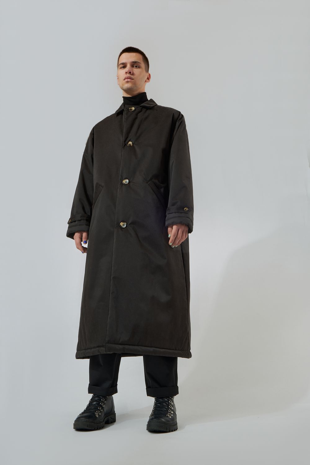 Плащ Утепленный FOS Черный Мужской