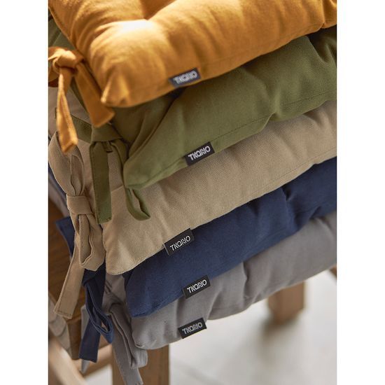 Подушка на стул из хлопка цвета карри из коллекции essential, 40х40 см