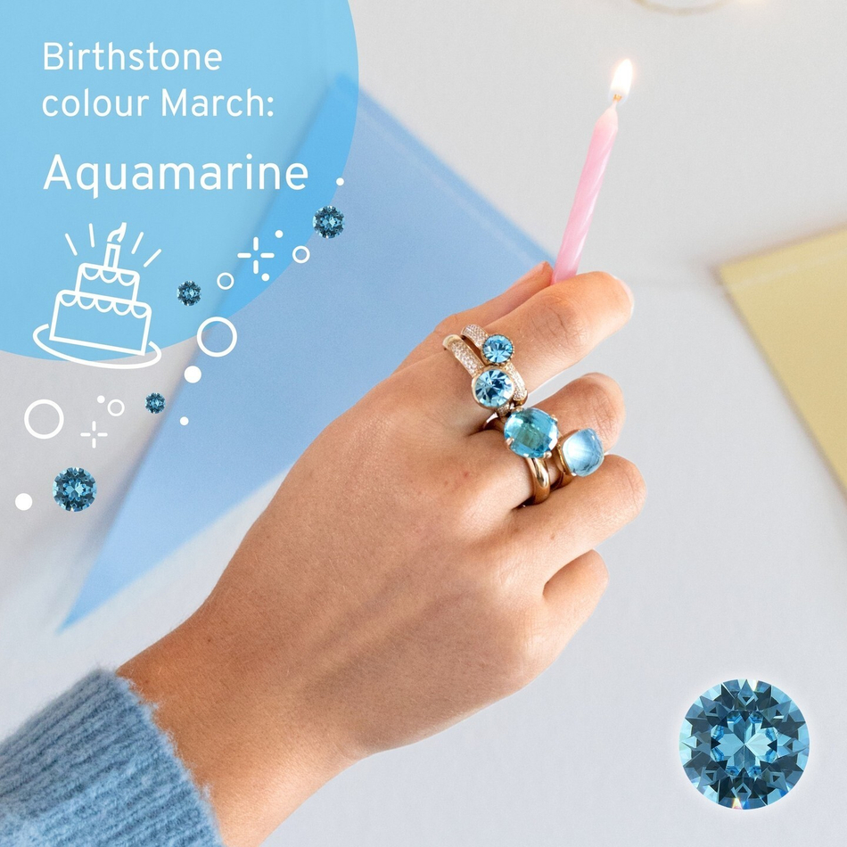 Кольцо Qudo Firenze dark aquamarine 16 мм 610907/15.9 BL/RG