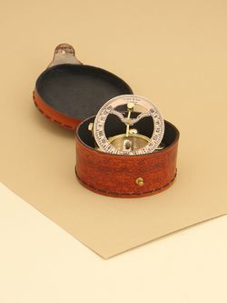 Nautical Морской компас в кожаном футляре