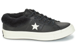 Converse One Star Low Street Warmer'Black' leather plus velvet non-slip wear-resistant low-top sneakers women's black and white