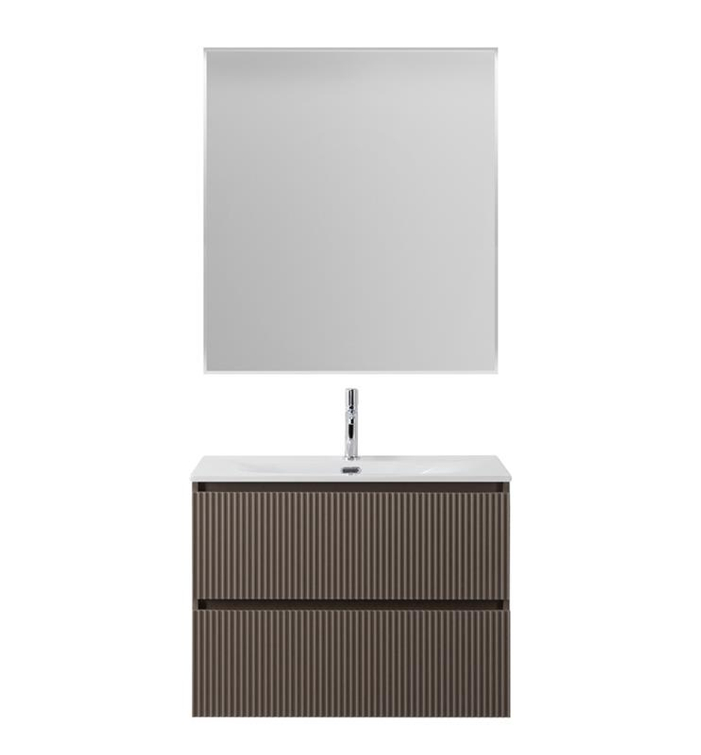 Тумба с раковиной подвесная BelBagno UNO-MINI-700-2C-SO-СO Бежевый матовый, раковина белая BB-8099-3-70