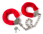 Меховые оковы на ноги BONDAGE красные 1020-02lola