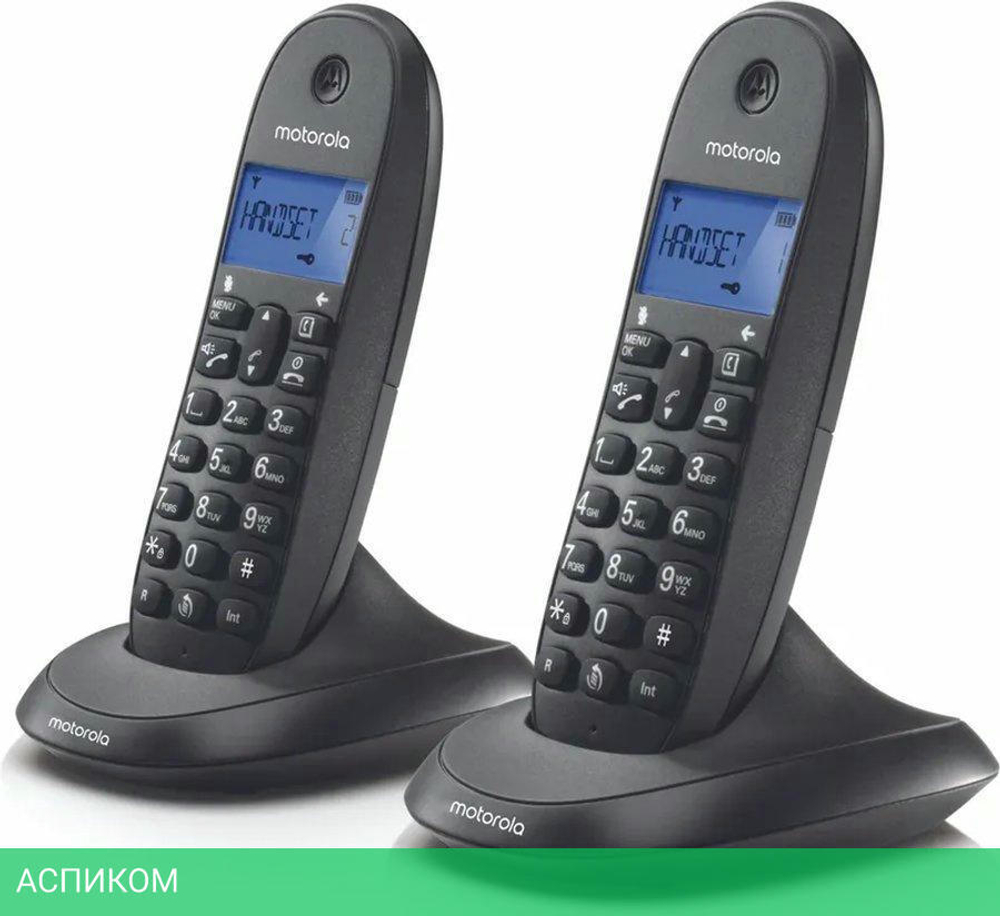 Радиотелефон DECT Motorola C1002CB+ черный (107C1002CB+)