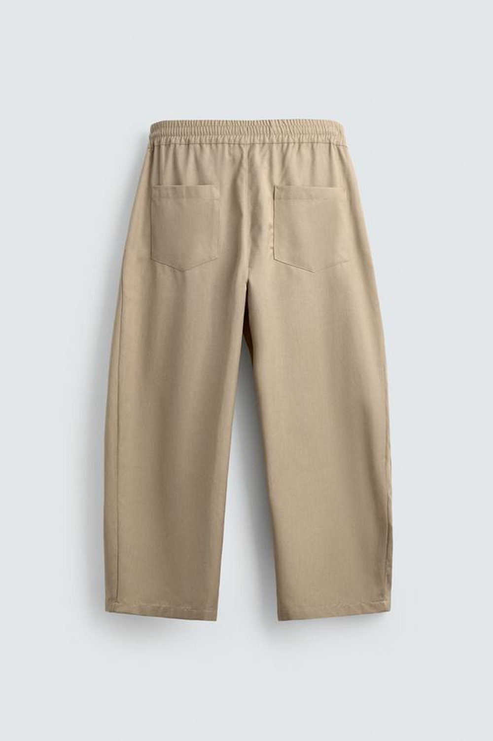 ZARA БРЮКИ BALLOON FIT С ЗАЩИПАМИ, БЕЖЕВЫЙ