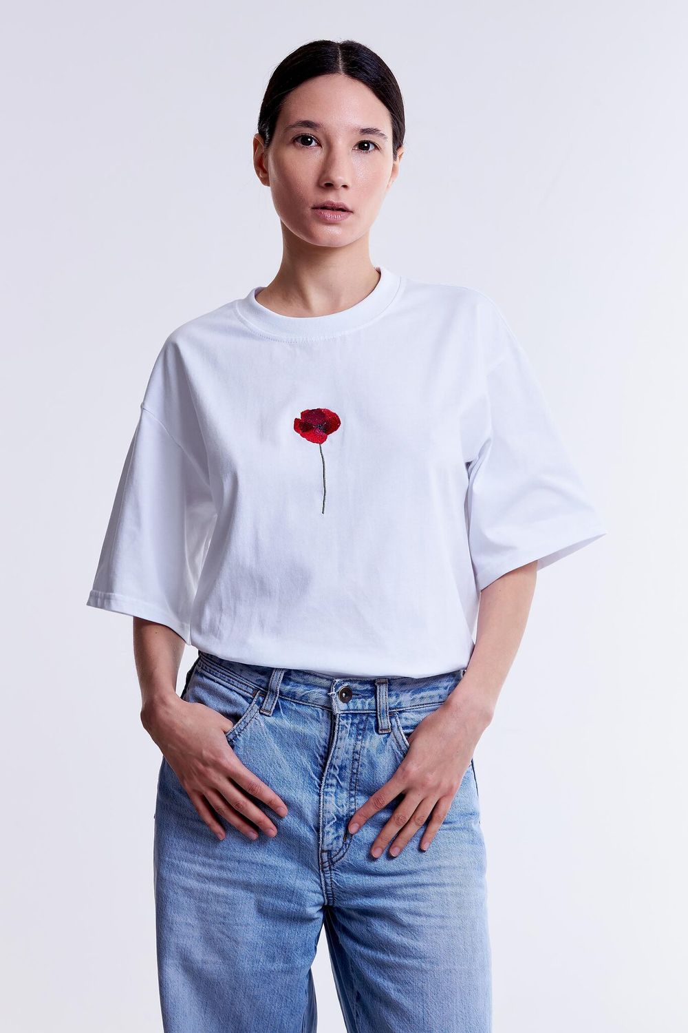 Футболка Гербарий Мак Белая