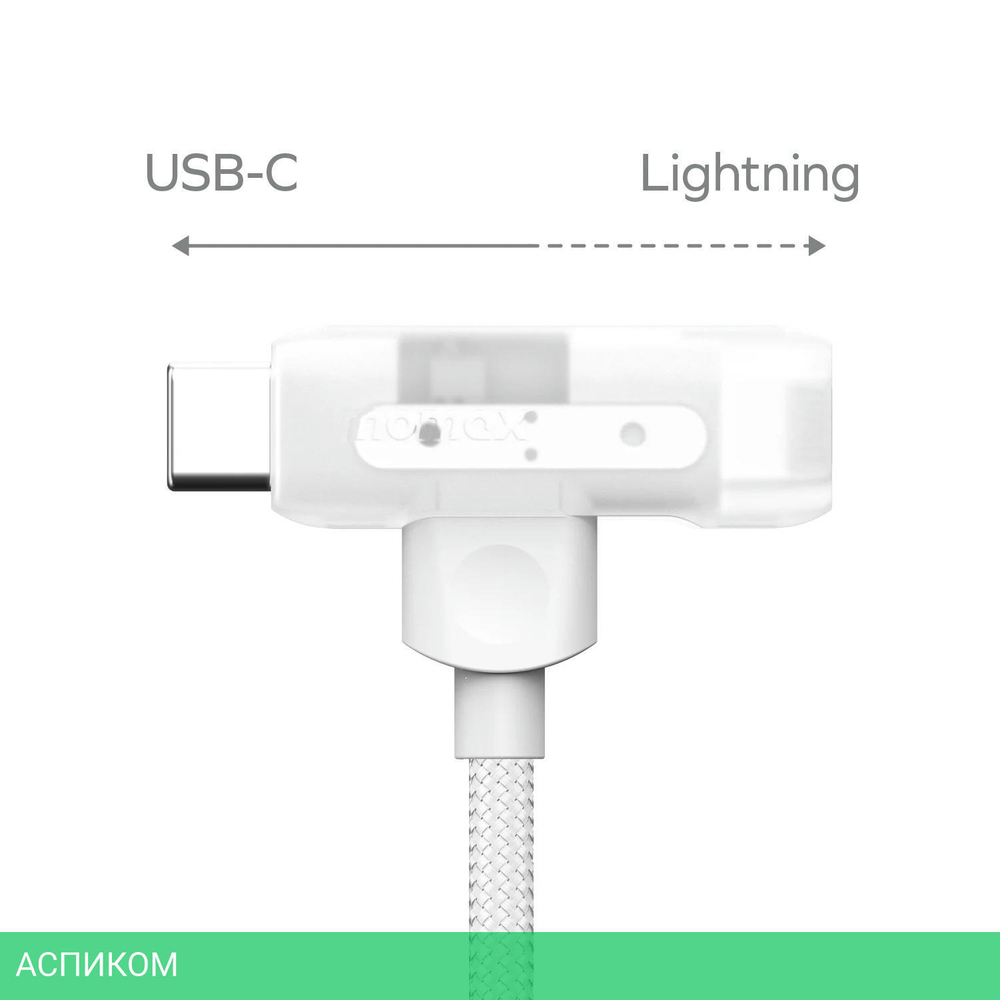 Кабель Momax 1-Link Flow Duo 2-in-1 DL56W 1.5м White