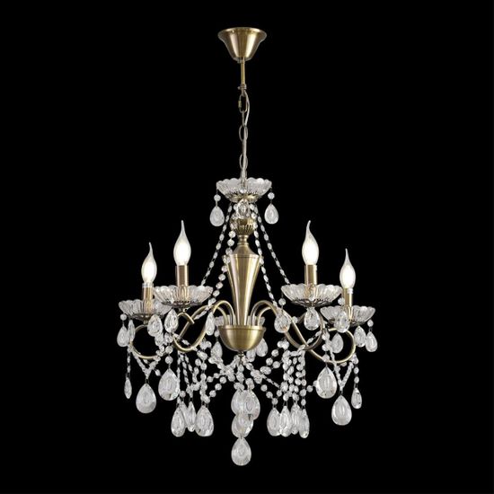 8346/5 CLASSI бронза/прозрачный, металл/хрусталь Люстра потолочная E14 5*40W 220V LUINA