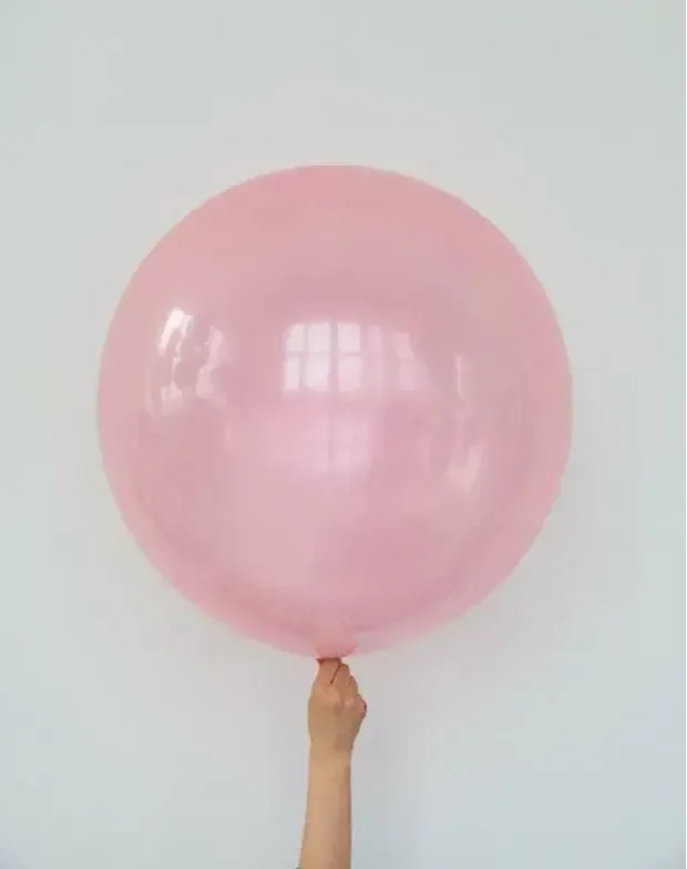 S шар гигант 24"/60 см кристалл прозрачный розовый (БГ-90)