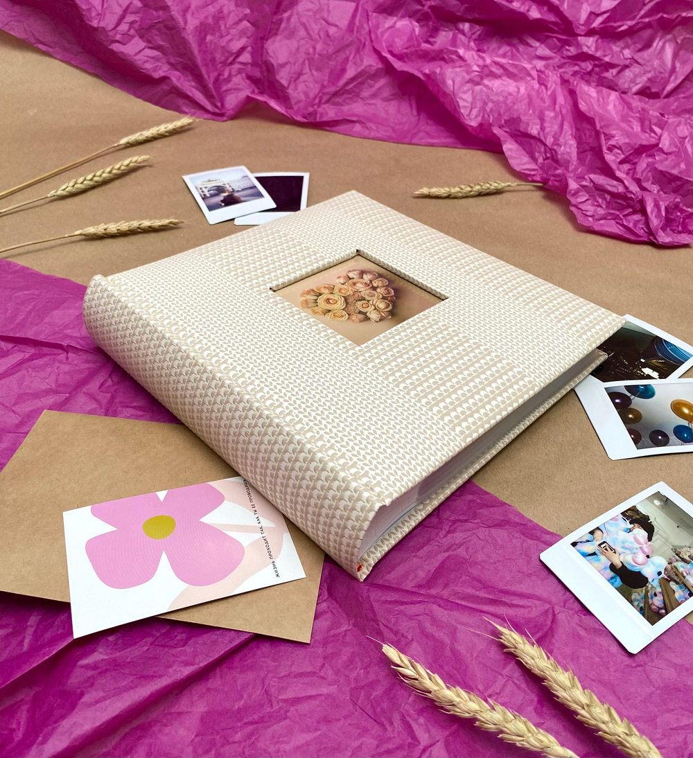 Фотоальбом Делюкс на 200 фото 10х15 см, бум. листы , книж. переплет свадебный ethno west