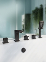 Смеситель на борт ванной с душем AltroBagno Lamberto 020106 MB