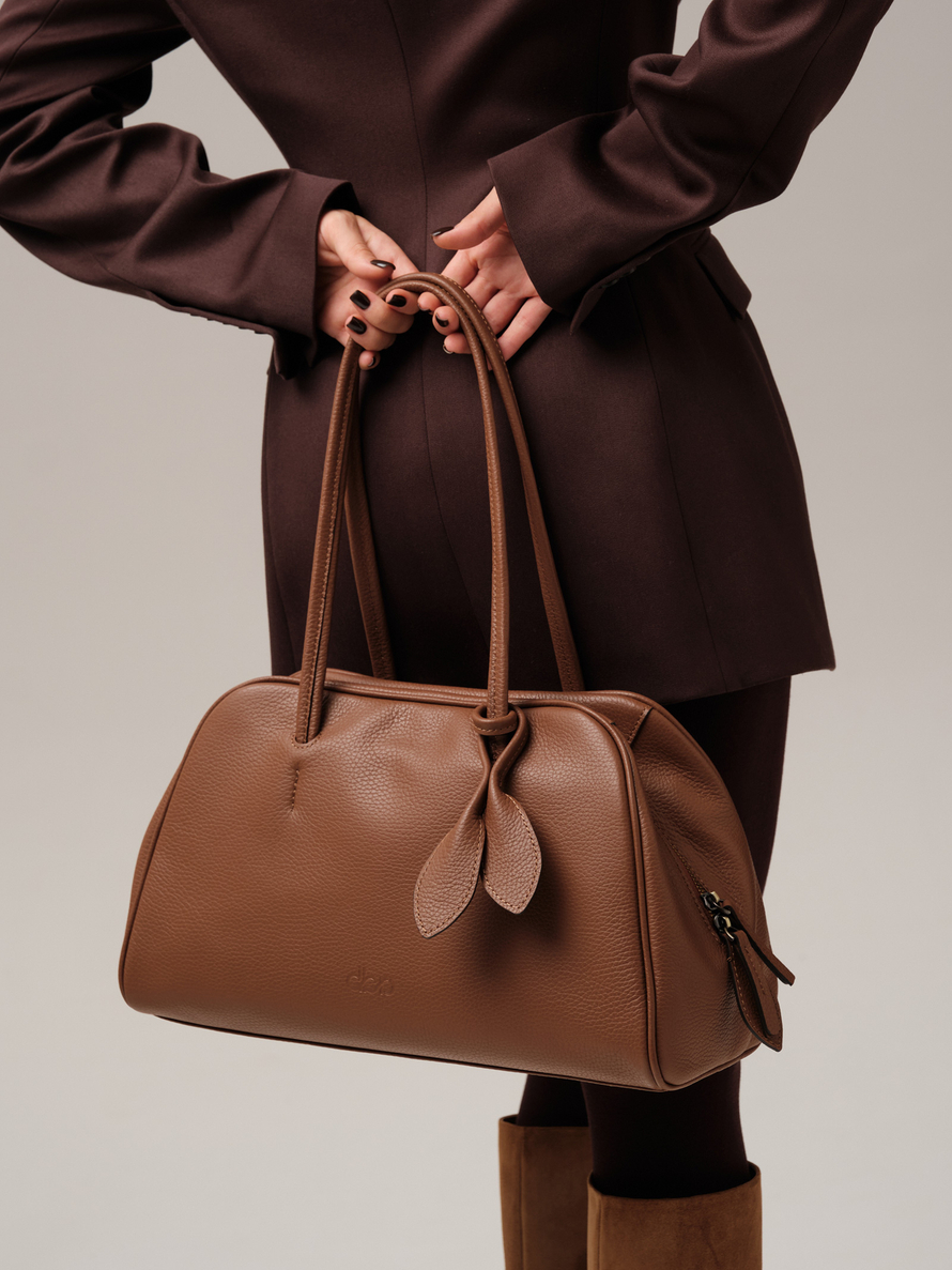 Кожаная сумка DBR 31338 темный орех