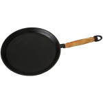 Сковорода литая чугунная блинная 220х15 с деревянной ручкой