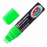 Маркер меловой "POP-ART" ЗЕЛЕНЫЙ, 15 мм, сухостираемый, для гладких поверхностей, BRAUBERG, 151542