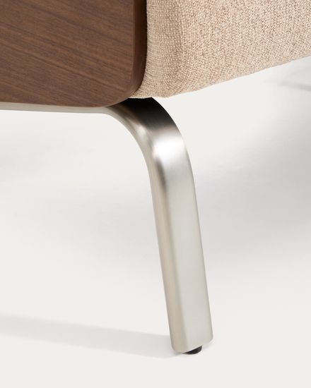 2-местный диван Amsen светло-коричневый с подлокотниками из шпона ореха