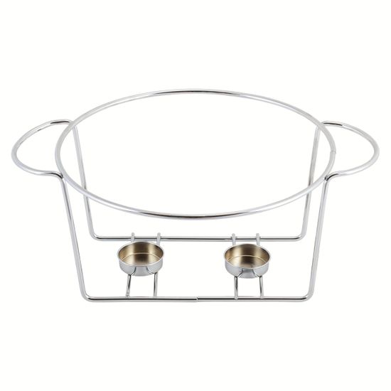 Мармит керамический 2,4 л. круглый Kamille КМ 6401 белый со стеклянной крышкой на хромированной подставке