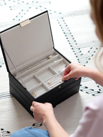 Органайзер для украшений и часов Stackers Classic Jewellery Box, 3 секции -Dove Grey & Rose (Navy Blue / темно-синий / Navy Blue / Органайзер с крышкой)
