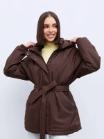 Куртка весенняя удлиненная с капюшоном