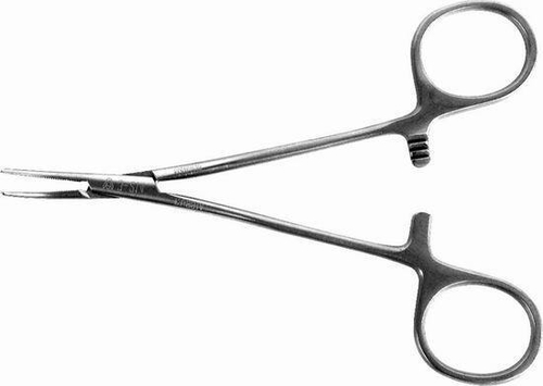 ТМ- З-214 Зажим микроартериальный, изогнутый, Москит, 127 мм (матир.)