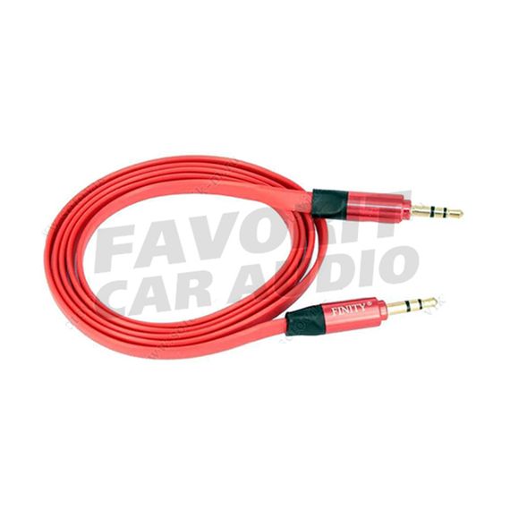 Кабель AUX, Jack 3,5mm(m) - Jack 3,5mm(m) FINITY, Luxe, 1.0м, плоский, силикон, цвет: красный