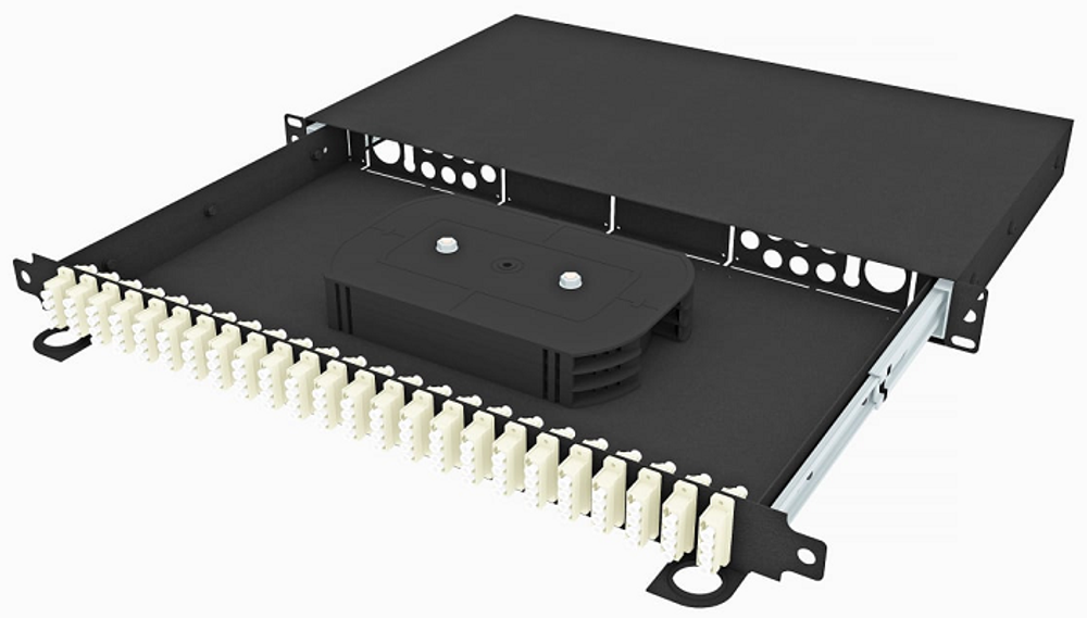 Кросс оптический стоечный  TopLAN КРСв-Top-1U-96LC/U-OM2-BK