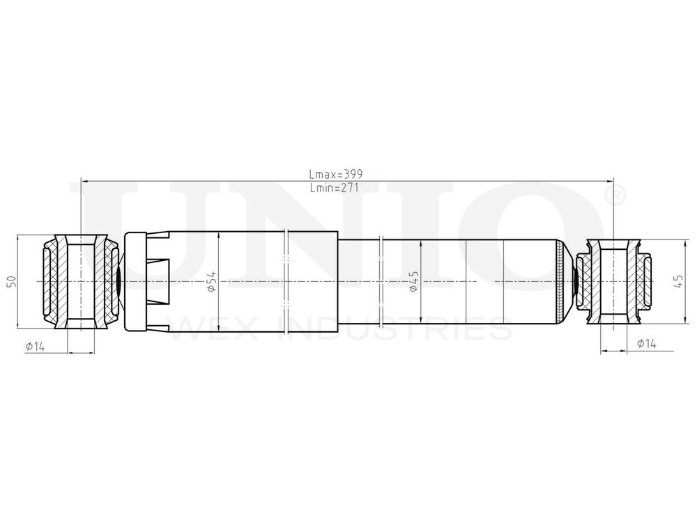 Амортизатор газовый задней подвески UNIO SAB-10513