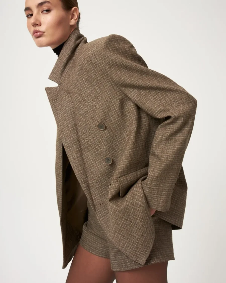 Жакет в клетку, Кофейный