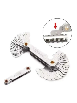 Резьбомер Метрический М60 и Дюймовый D55 Набор шаблонов Двухсторонний из стали для измерения шага резьбы