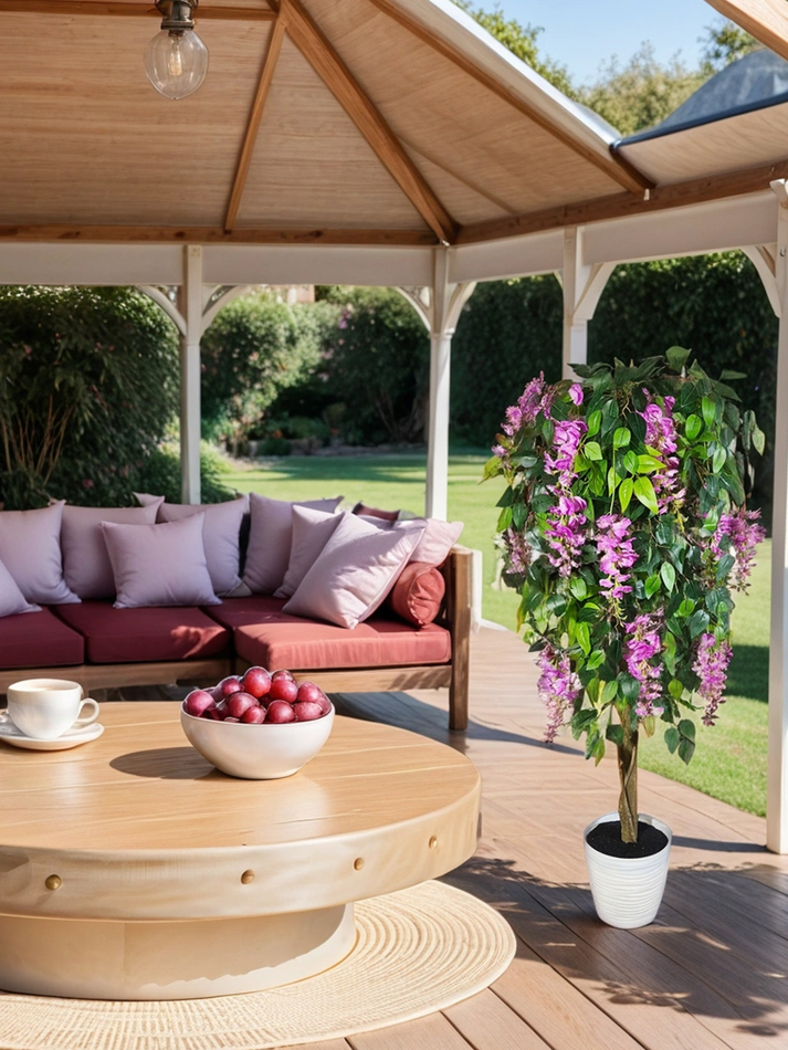 Искусственное дерево Глициния лиловая 130 см в кашпо