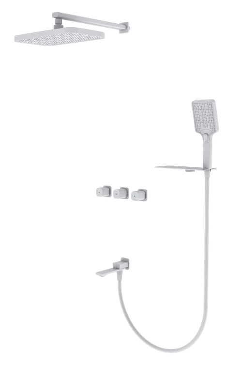 473063-F Встроенный смес для душа с 3-функ. (БЕЛЫЙ) ViEiR  (6/1шт)