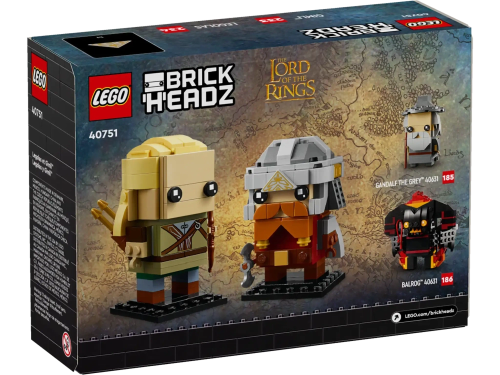 Конструктор LEGO BrickHeadz 40751 Властелин колец: Леголас и Гимли