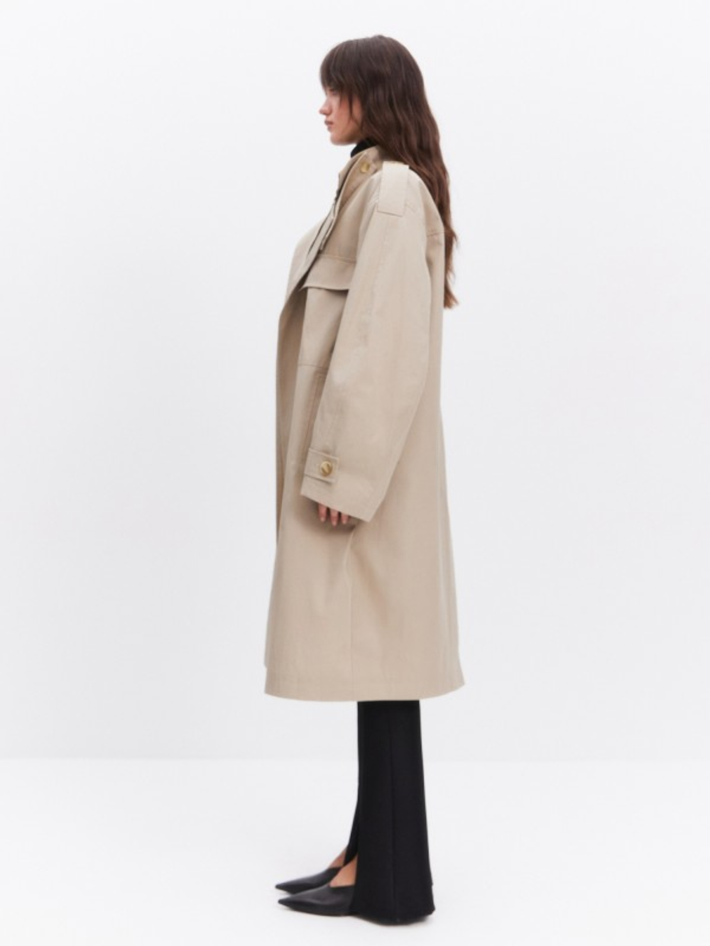 Тренч с вельветовым воротником