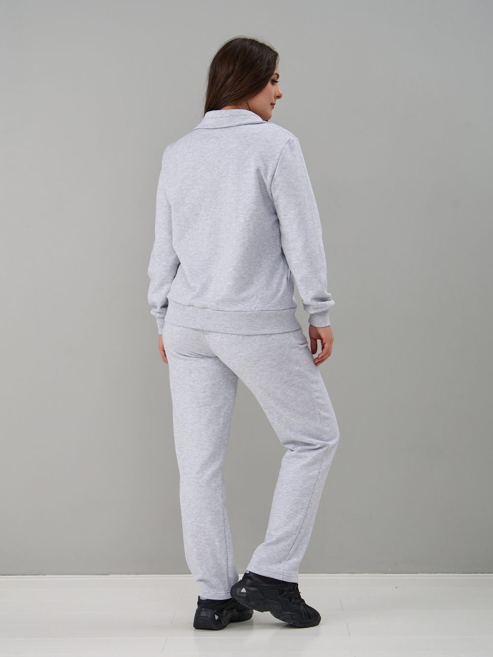 Костюм с брюками КБфп-584/чсерыймеланж-п