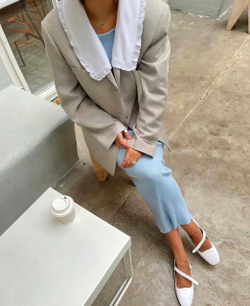 Балетки из натуральной кожи MARY JANE LOUISA / белый