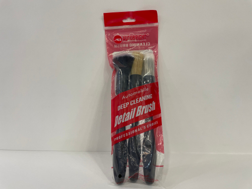 C-03 / Профессиональный набор (черная ручка) кистей для детализации автомобиля 3-в-1 (комплект)
